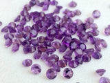 3-3.5mm Amethyst Round Cut Stone Lot, Faceted Solitaire Cut Amethyst