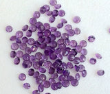 3-3.5mm Amethyst Round Cut Stone Lot, Faceted Solitaire Cut Amethyst