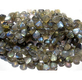 7-10.5 mm Labradorite Plain Heart Beads, Labradorite Plain Heart Beads, 15 Piece