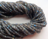 4.5 mm Labradorite Faceted Tyre Bead, Blue Fire Gem Stone, 13 Inch Strand Flashy