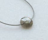 Gray Rose Cut Diamond, 4.5mm Loose Top Side Drilled Diamond, Loose Rough Faceted Cabochon for Jewelry - DS3561