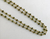 3-3.5mm Vessonite Wire Wrapped Faceted Rondelle Beads, Chain By The Foot, Rosary