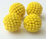 19mm Yellow Glass Beads Round Balls, 2 Pcs Matched Pair Earrings, Fancy Beads