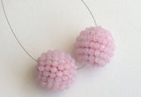 19mm Rose Pink Glass Beads Round Balls, 2 Pcs Matched Pair Earrings