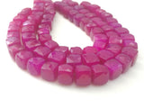 8-9 mm Pink Chalcedony Faceted Cube Beads, Pink Chalcedony Faceted Box, Pink