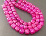 8-9 mm Pink Chalcedony Faceted Cube Beads, Pink Chalcedony Faceted Box, Pink