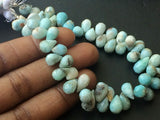 6x7.5 mm-6x10 mm Natural Larimar Faceted Pear Beads, Larimar Faceted Pear