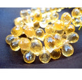 5x8 mm Citrine Faceted Tear Drop Beads, Citrine Drop Briolettes, Citrine Drop