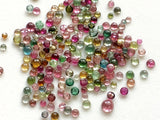 2-3mm Tourmaline Plain Round Cabochons, Multi Tourmaline Flat Back Gemstones