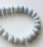 11mm Blue Opal Plain Rondelle Beads, Natural Blue Opal For Necklace, Loose Blue