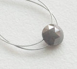 Gray Rose Cut Diamond, 5.5mm Loose Double Side Drilled Diamond, Loose Rough Faceted Cabochon - DS3681