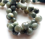 6.5-10.5 mm Cats Eye Stone Faceted Onion Briolettes, Green Cats Eye Onion Beads