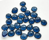 15-17mm Sapphire Blue Hydro Quartz Color Flat Back Cabochons Rose Cut