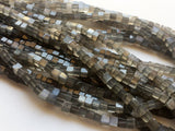 4.5-5 mm Gray Moonstone Plain Cube Beads, Gray Moonstone Box Beads, Gray