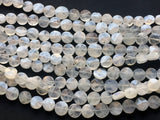 8-9mm Rainbow Moonstone Faceted Coins, Rainbow Moonstone Star Faceted Round