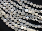 8-9mm Rainbow Moonstone Faceted Coins, Rainbow Moonstone Star Faceted Round