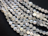 8-9mm Rainbow Moonstone Faceted Coins, Rainbow Moonstone Star Faceted Round