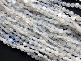 6-6.5mm Rainbow Moonstone Coins, Rainbow Moonstone Faceted Round Coin Beads