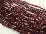 7mm Garnet Oval Beads, Garnet Faceted Oval Beads, Garnet Fancy, Natural Garnet