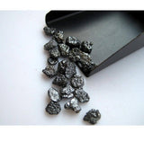 5-6mm Black Diamond Flat Black Raw Rough Diamond For Jewelry (2Pcs To 10Pcs)