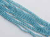 3.5mm Swiss Blue Topaz Coated Faceted Rondelle Beads, TopazCoated Beads