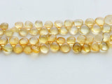 10-12 mm Citrine Plain Heart Briolettes, Natural Citrine Plain Beads, Citrine