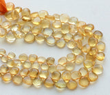 10-12 mm Citrine Plain Heart Briolettes, Natural Citrine Plain Beads, Citrine