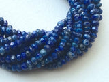 3-3.5mm Lapis Lazuli Faceted Rondelles Bead, Blue Lapis Lazuli Tiny Bead, 13 In