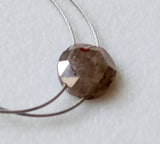 Brown Rose Cut Diamond, 5.1mm Loose Double Side Drilled Diamond, Loose Rough Faceted Cabochon - DS3555