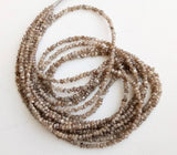 2-3mm Light Brown Rough Brown Raw Uncut  Diamond Bead  (4IN To 16IN) -