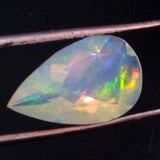 7.4x12mm Huge Ethiopian Opal, Pear Faceted Opal, Fancy Cut For Ring, 1.30 Cts