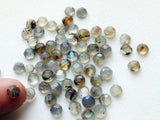 5mm Labradorite Rose Cut Round Cabochons, Labradorite Faceted Flat Back