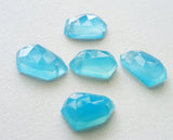 14-16mm Blue Chalcedony Fancy Cut Cabochon, Drilled Rose Cut Blue Chalcedony