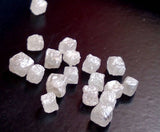 5-2-3mm White Rough Cube Natural Pure White Diamonds (2Pcs To 10pcs Options)