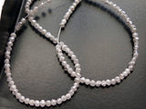 2mm Grey White Rough Diamond Rondelles Natural Diamond Beads 4IN To 16IN)