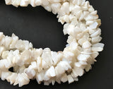 7-10 mm White Opal Chip Beads, Natural Gemstone Chip Necklace Bead, 32 Inch