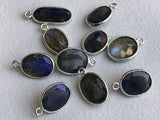 14-16mm Labradorite Double Loop Connectors, 6 Pcs Labradorite Faceted Oval Cut