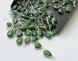 9-13mm Chrome Diopside Connectors, Chrome Diopside Faceted Pear Both Side Cut