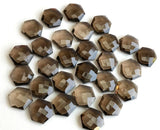 14-15mm Smoky Quartz Hexagon Shape Gemstones, Smoky Quartz Faceted Both Side Cut