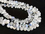 3x4 mm-7x12 mm Rainbow Moonstone Plain Tear Drop Beads, Moonstone Plain Drop