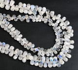 3x4 mm-7x12 mm Rainbow Moonstone Plain Tear Drop Beads, Moonstone Plain Drop