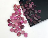 8-10.5mm Pink Tourmaline Plain Raw Slices, 5 Pcs Pink Tourmaline For Jewelry