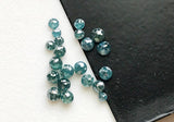 Blue Rose Cut Diamond Loose Cabochons, 3.5mm Round Flat Back Diamond for Jewelry (1Pc) - DDP4