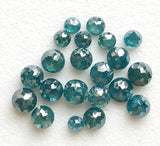 Blue Rose Cut Diamond Cabochons, 2.5-2.8mm Round Flat Back Diamond for Jewelry (1Pcs To 10Pcs) - DDP5A