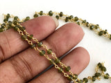 3-3.5mm Vessonite Wire Wrapped Faceted Rondelle Beads, Chain By The Foot, Rosary