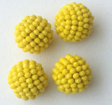 19mm Yellow Glass Beads Round Balls, 2 Pcs Matched Pair Earrings, Fancy Beads