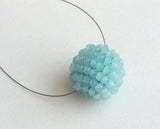 19mm Aqua Glass Beads Round Balls, 2 Pcs Matched Pair Earrings, Fancy Blue Beads