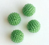 19mm Light Green Glass Beads Round Balls, 2 Pcs Matched Pair Earrings