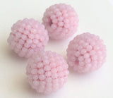 19mm Rose Pink Glass Beads Round Balls, 2 Pcs Matched Pair Earrings