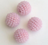 19mm Rose Pink Glass Beads Round Balls, 2 Pcs Matched Pair Earrings